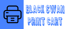 Black Swan Print Cart Logo